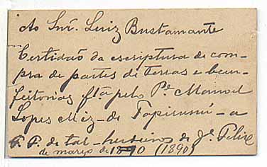 Verso do Cartão de Visitas