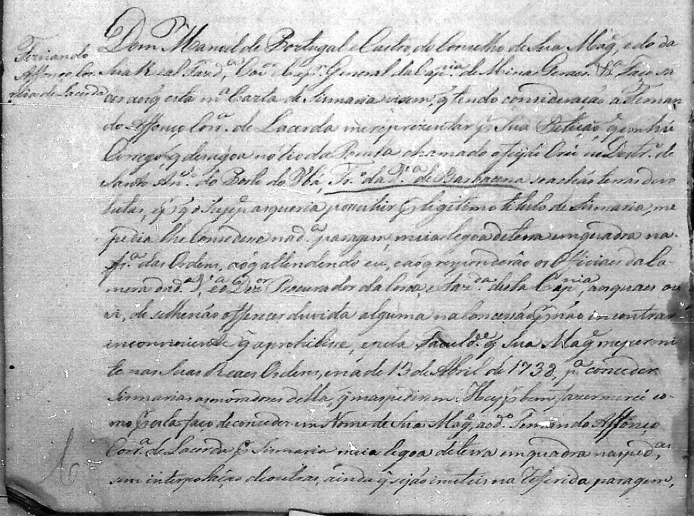 CARTA DE SESMARIA CONCEDIDA A FERNANDO AFONSO CORRÊA DE LACERDA