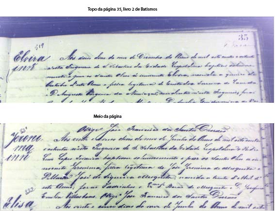 Assentos do batismo de Jerônima Mesquita