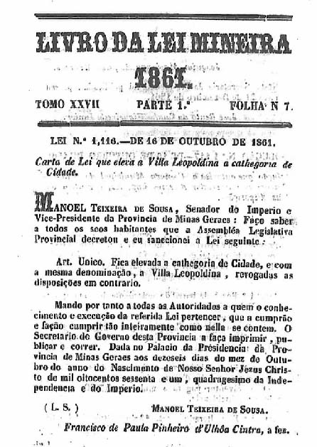 Vila Leopoldina é elevada à categoria de cidade.