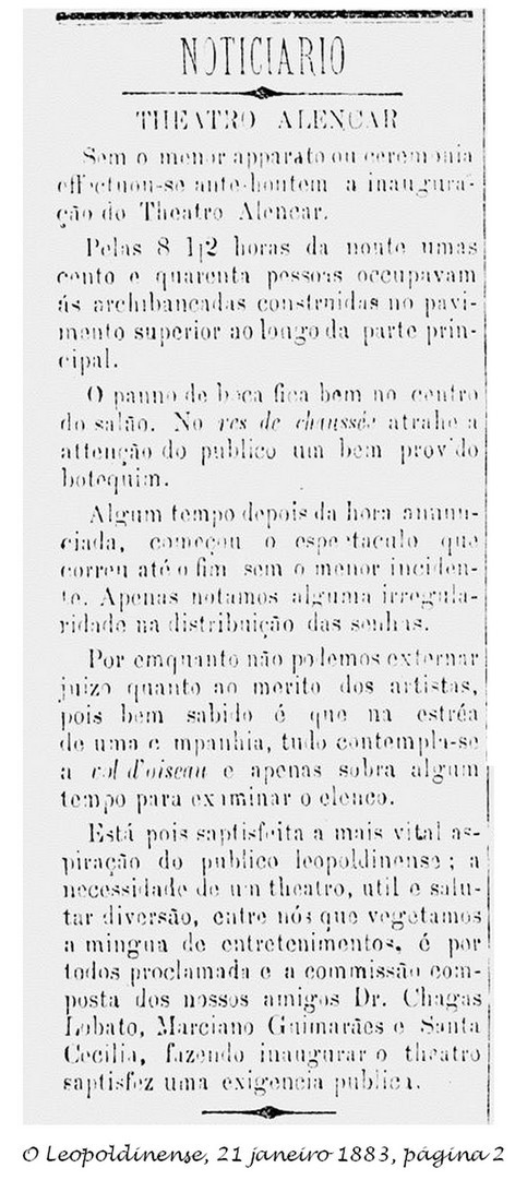 Inauração do Theatro Alencar
