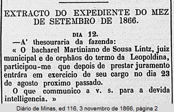 Posse de Martiniano de Souza Lintz