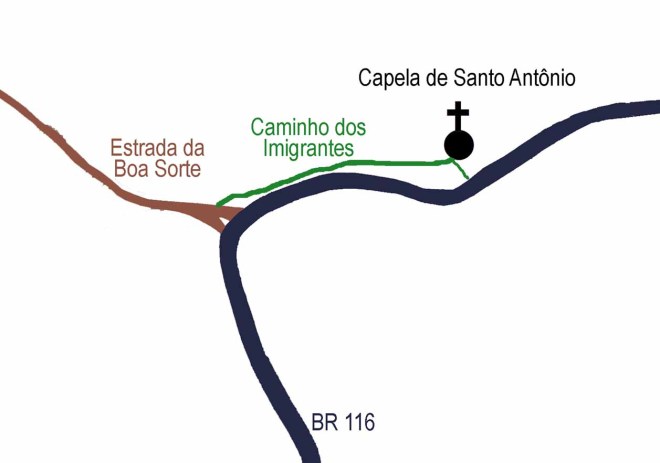 Imagem publicada no jornal Leopoldinense, no artigo Caminho dos Imigrantes, em 15 de maio de 2008.